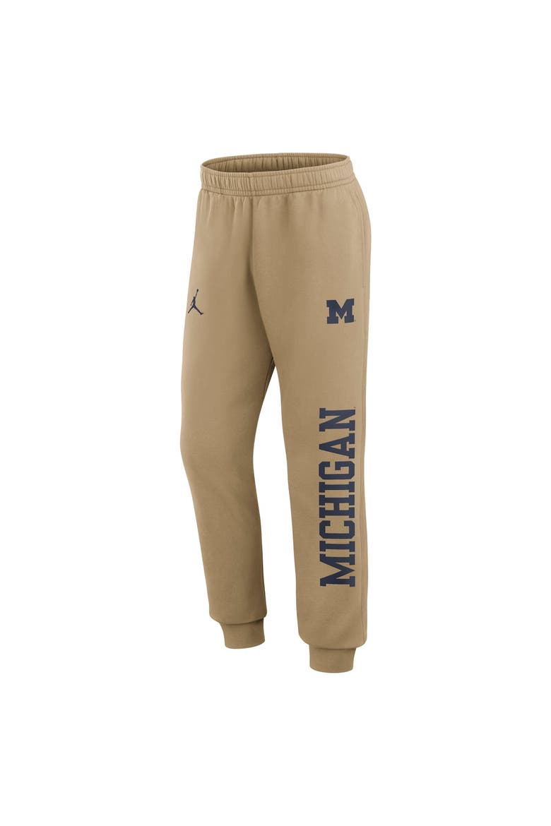 Men's Jordan Brand  Beige Michigan Wolverines Primetime Club Fleece Joggers, Alternate, color, Beige