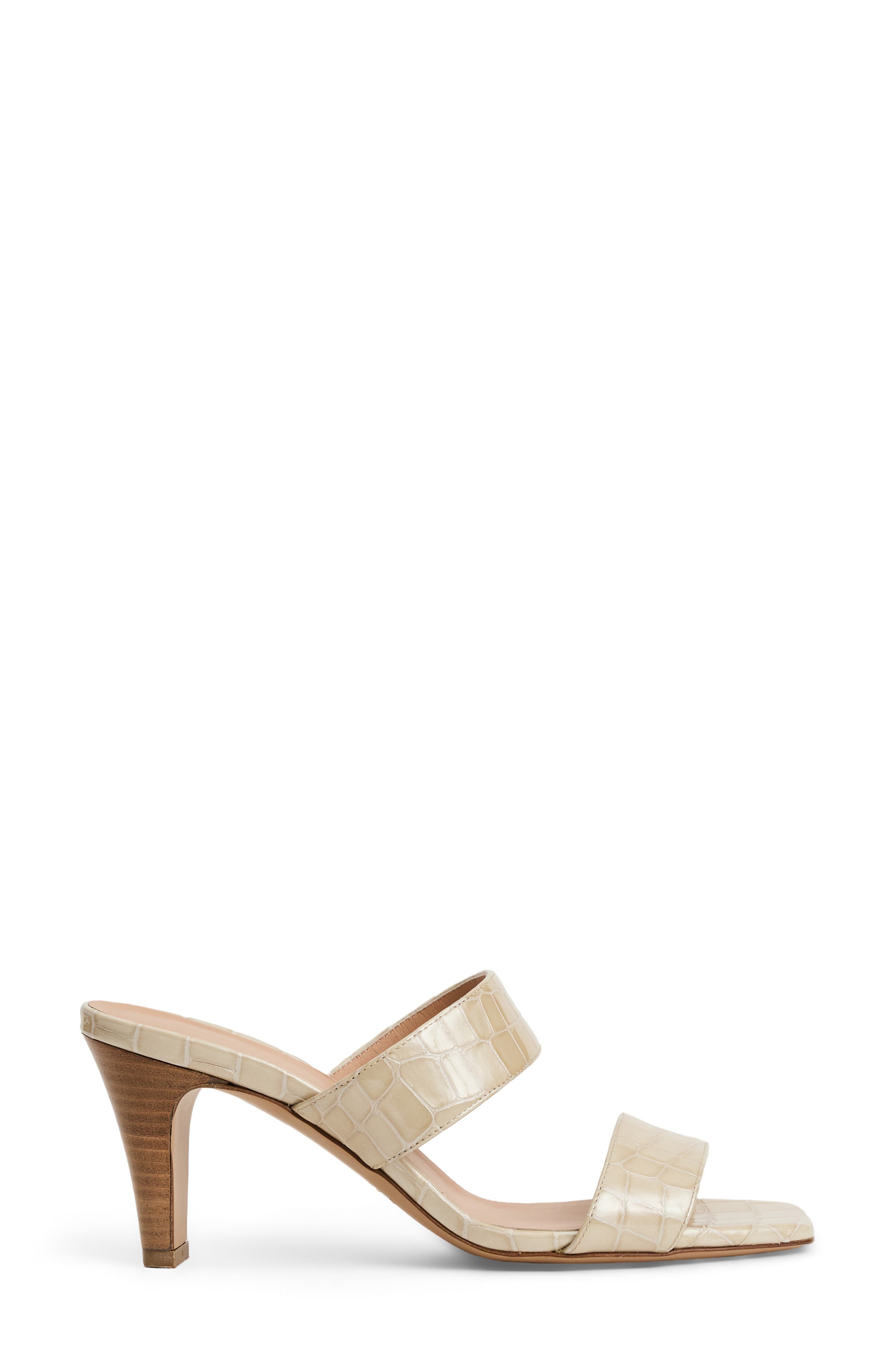 Vezza Embossed Slide Sandal, Alternate, color, SAND PATENT/ CROC