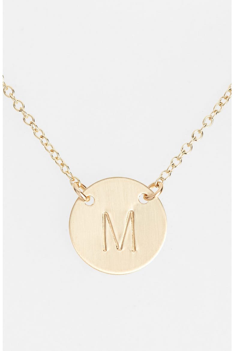 14k-Gold Fill Anchored Initial Disc Necklace, Main, color, 14K GOLD FILL M