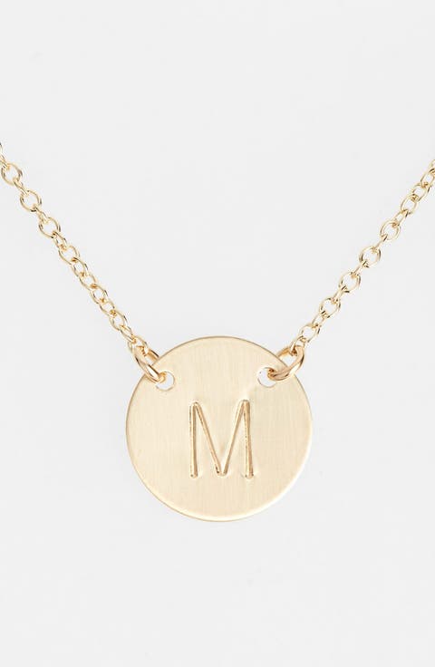14k-Gold Fill Anchored Initial Disc Necklace
