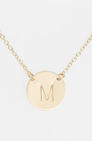 Nashelle 14k-Gold Fill Anchored Initial Disc Necklace