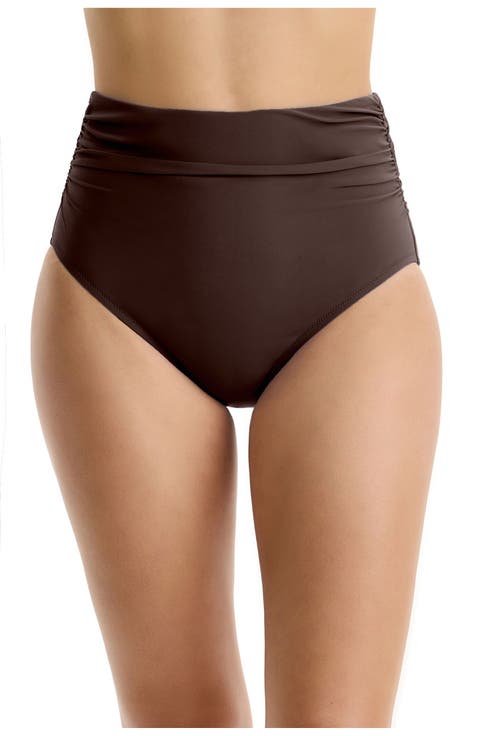 Tutti Frutti Shirred High Waist Swim Bottom