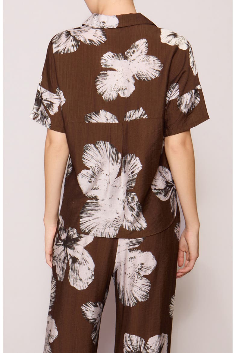 Easy Woven Pullover Shirt, Alternate, color, BROWN FLORAL