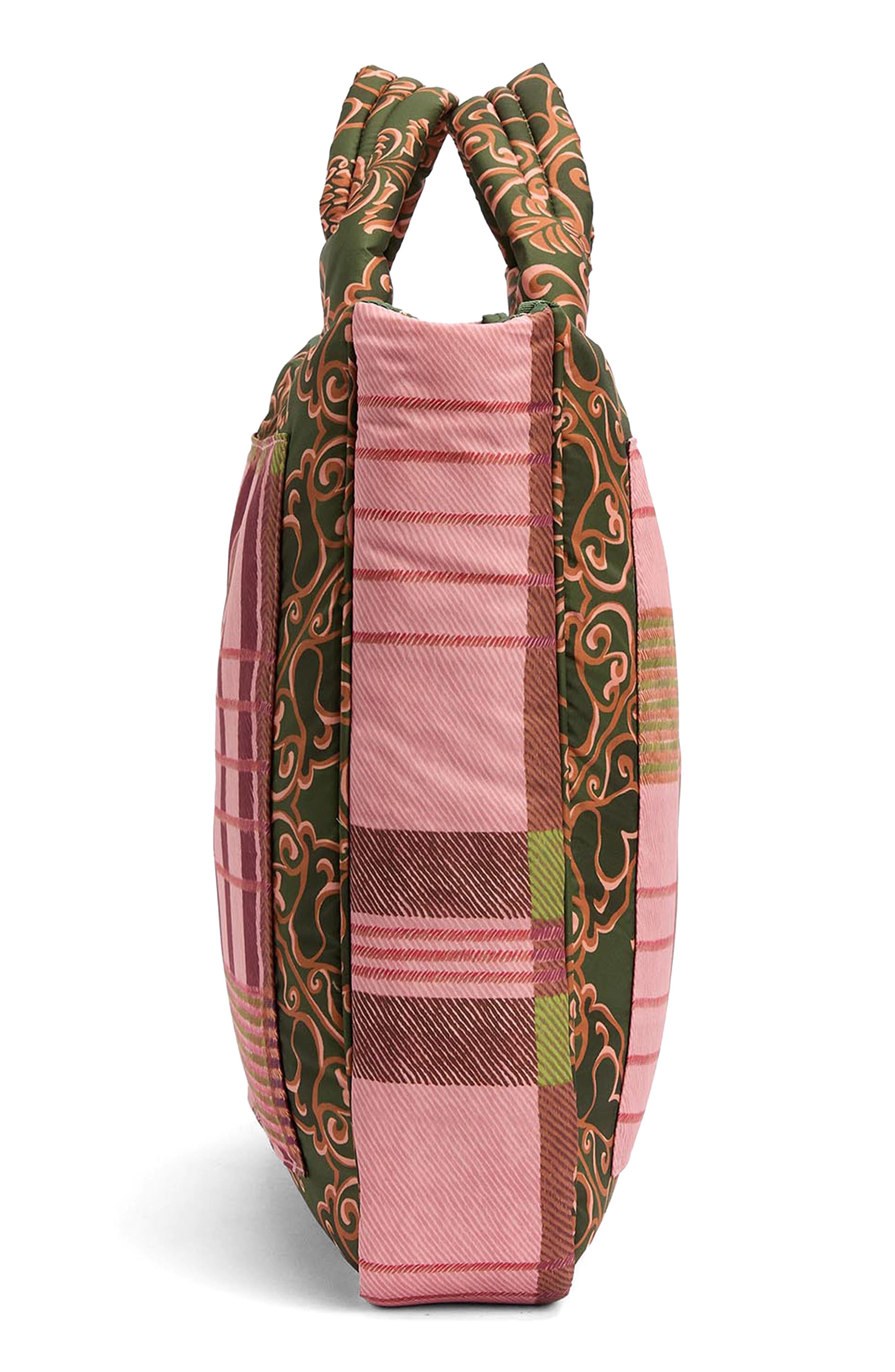 Barbour x FARM Rio Maria Clara Twill Tote, Alternate, color, Pink Tartan