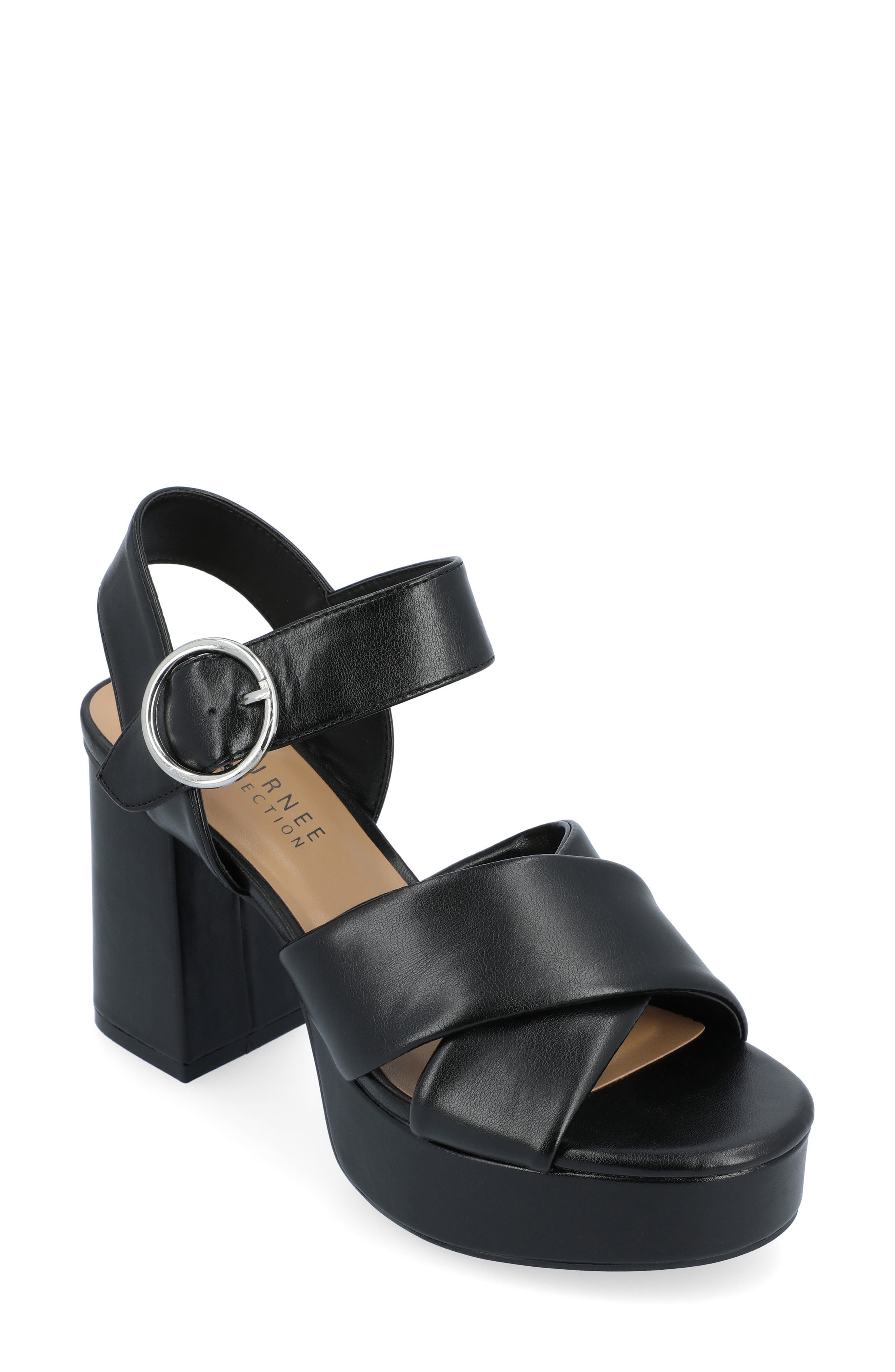Journee Collection Akeely Block Heel Platform Sandal, Main, color, Black