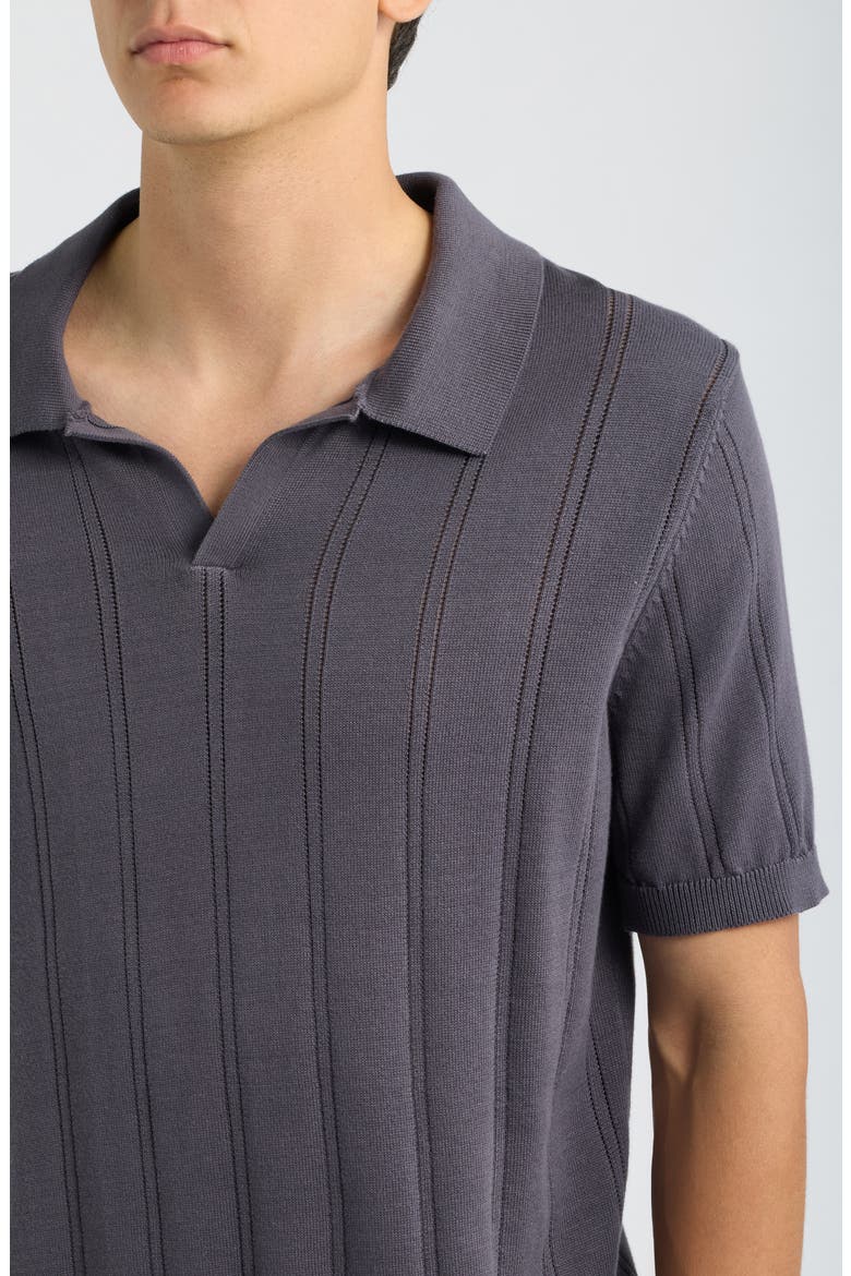 Lolo Drop Needle Sweater Polo, Alternate, color, ASH