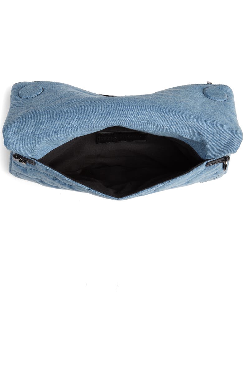 Zadig & Voltaire Small Rocky Quilted Denim Shoulder Bag, Alternate, color,