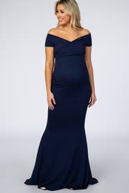 PinkBlush Off Shoulder Wrap Maternity Photoshoot Gown/Dress