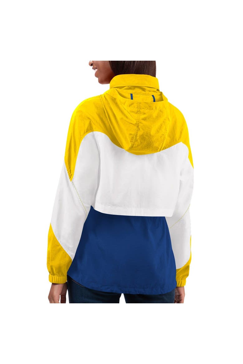 Women's G-III 4Her by Carl Banks Royal/Gold Los Angeles Rams Tie Breaker Lightweight Quarter-Zip Jacket, Alternate, color, Royal