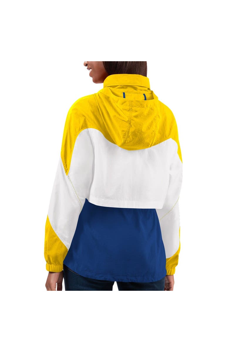 G-III 4HER BY CARL BANKS Women's G-III 4Her by Carl Banks Royal/Gold Los Angeles Rams Tie Breaker Lightweight Quarter-Zip Jacket, Alternate, color, Royal