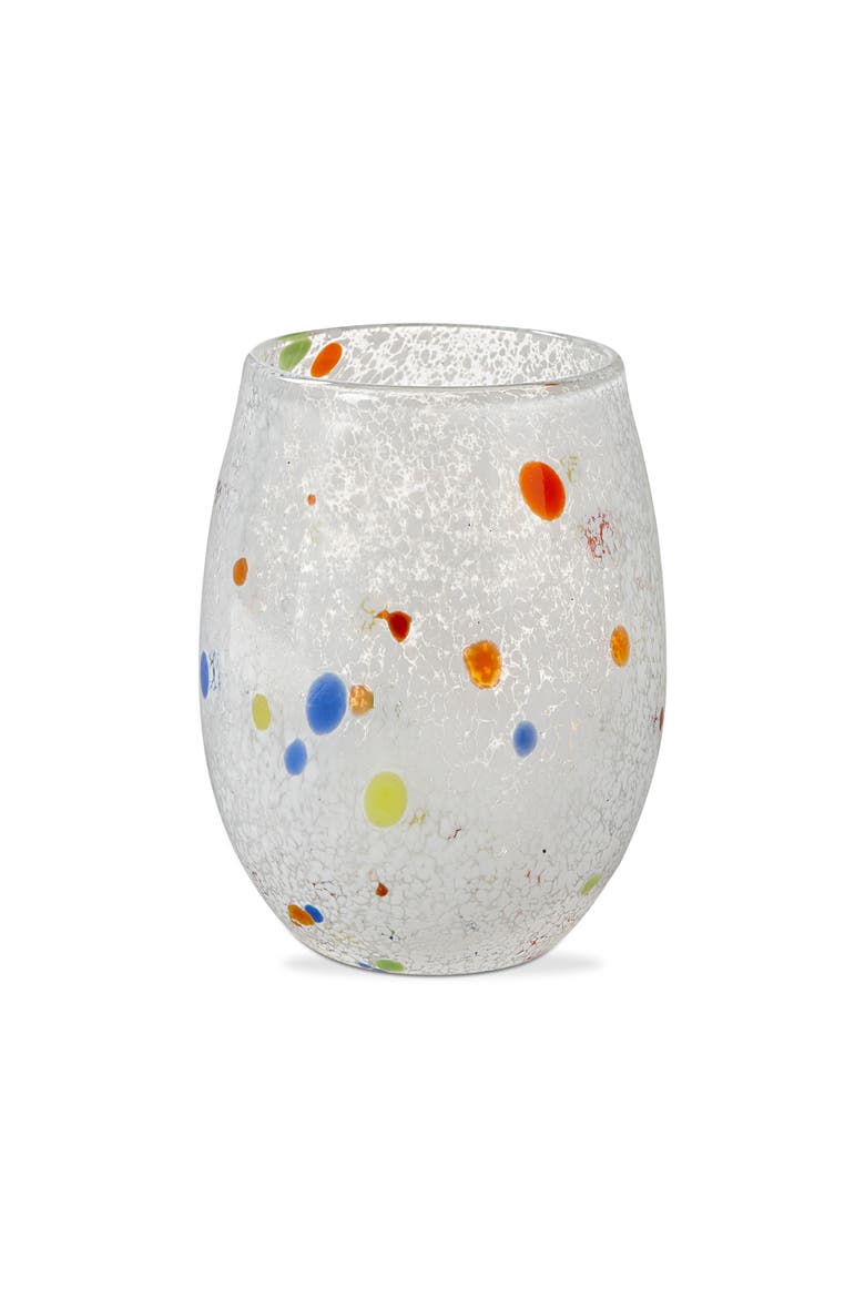 Confetti Glass Stemless Drinkware Red White Blue Set of 6, Alternate, color, Multicolored