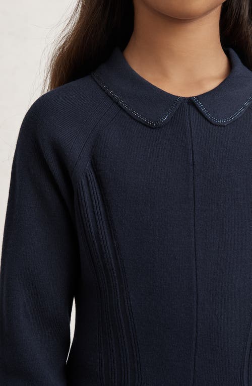 Reiss Kids' Zadie Long Sleeve Sweater Dress In Blue
