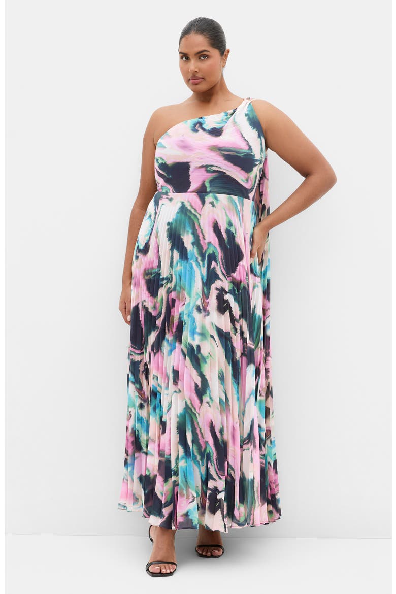 Eloura One-Shoulder Pleated Maxi Dress, Alternate, color, RIPPLED