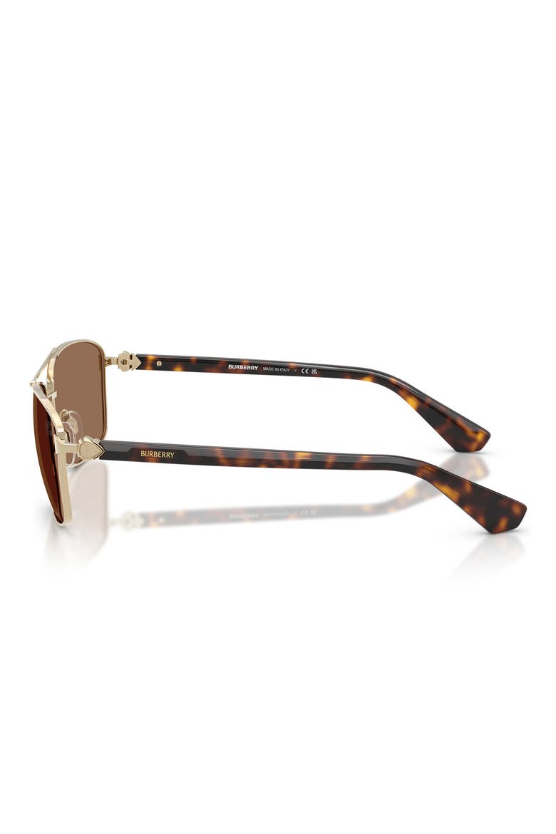 60mm Rectangular Sunglasses, Alternate, color, LIGHT GOLD/DARK BROWN