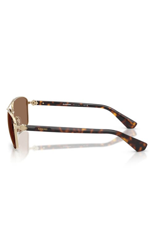 Burberry 60mm Rectangular Sunglasses In Light Gold/dark Brown