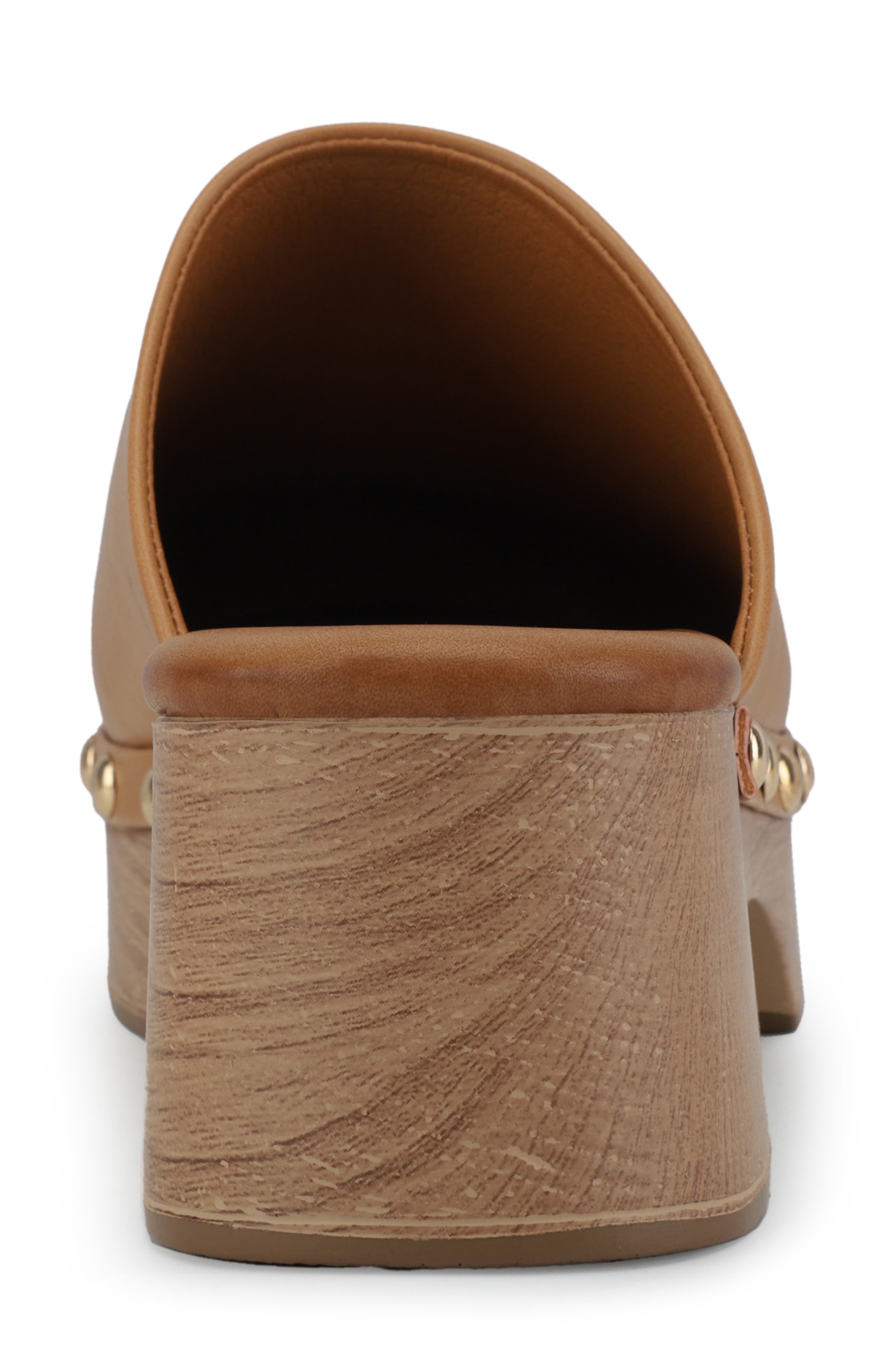 Elaine Faux Leather Clog, Alternate, color, COGNAC