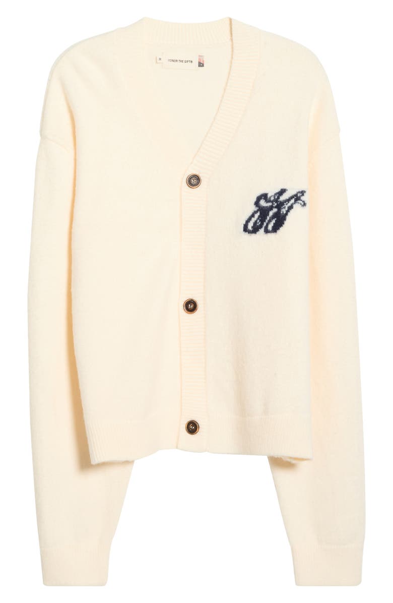 HONOR THE GIFT H Monogram Cardigan, Main, color, Bone