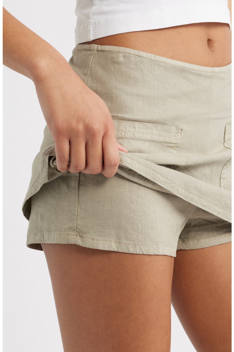 Dariah Linen Blend Skort, Alternate, color, SAGE GREEN
