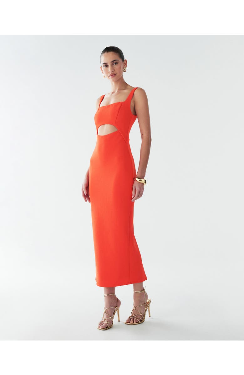 BWLDR Adi Midi Dress, Alternate, color, Coral