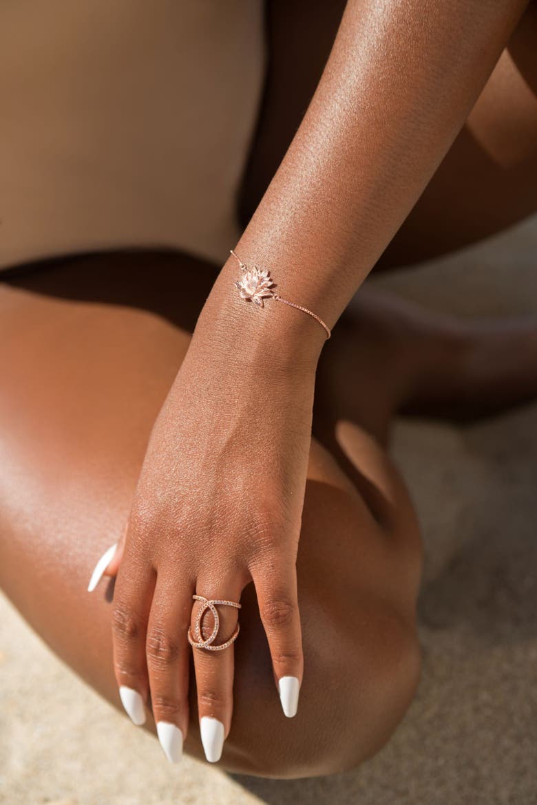 Awakened Lotus Adjustable Bracelet in 18k Gold, Alternate, color, Gold