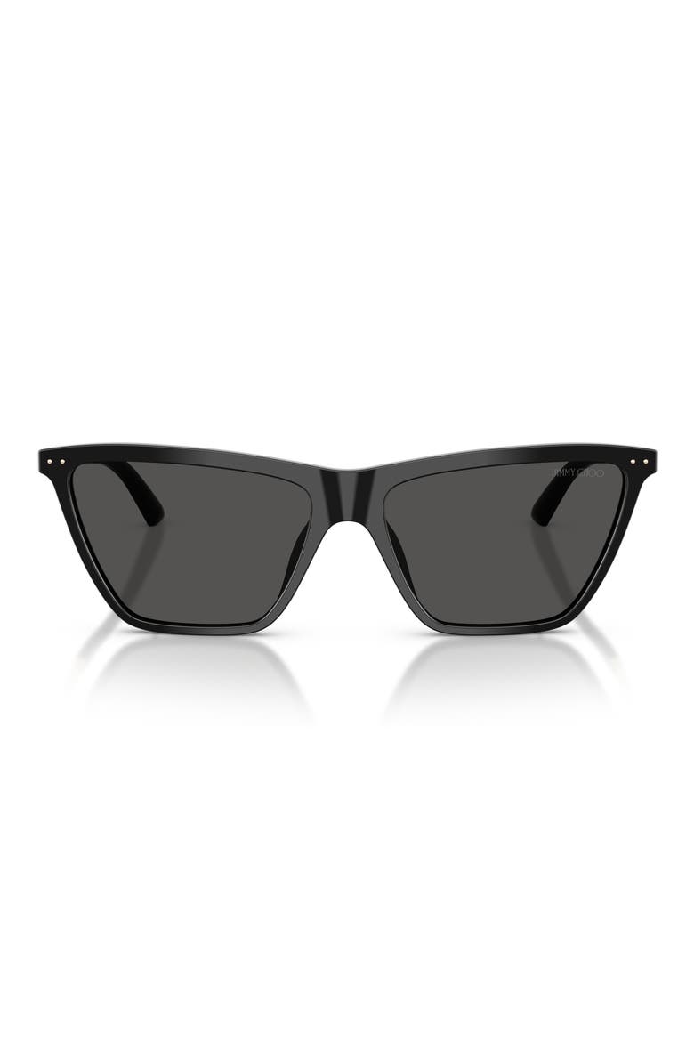 56mm Cat Eye Sunglasses, Main, color, BLACK / DARK GREY