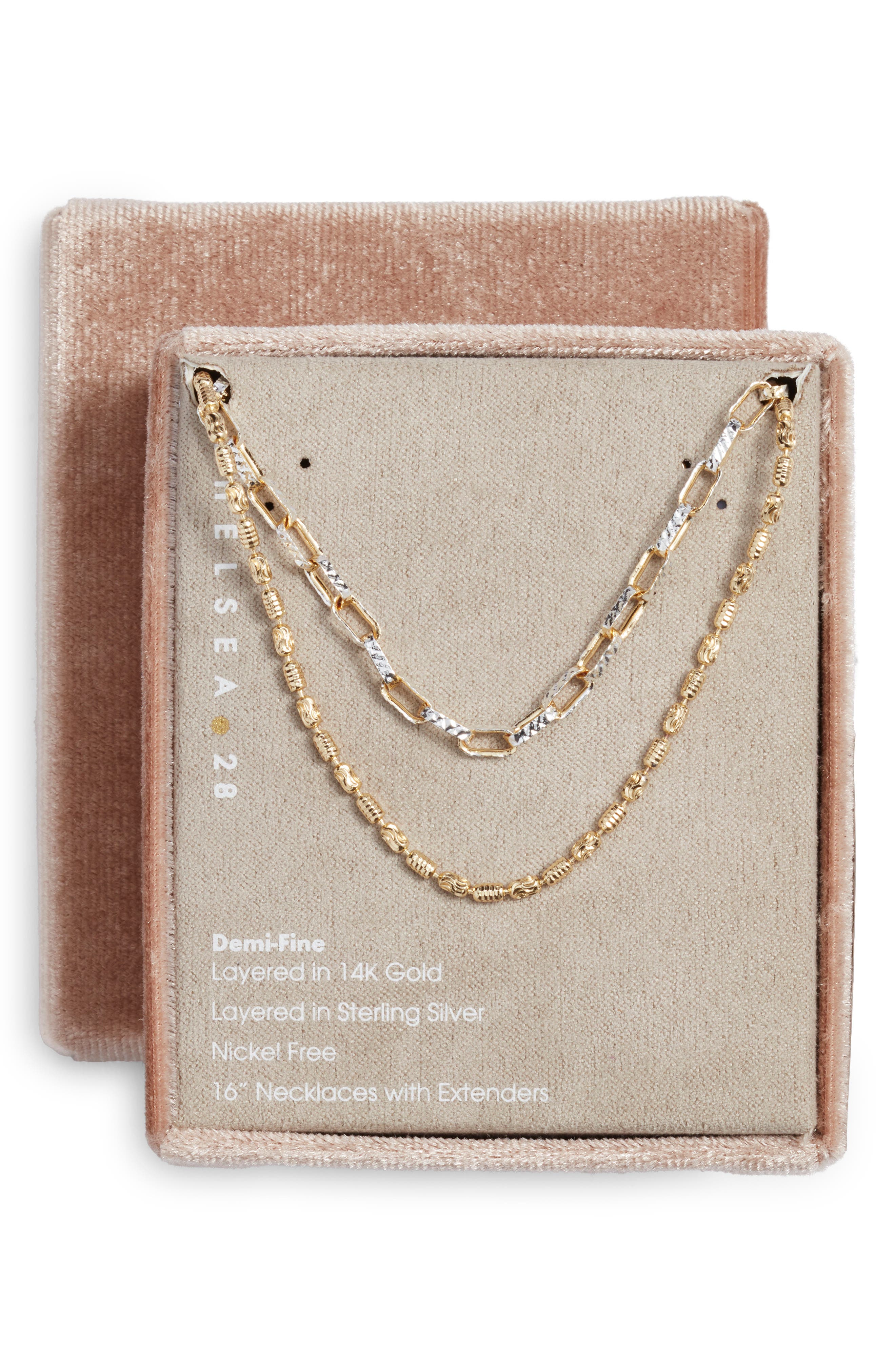 Chelsea28 Set of Two Demi Fine Chain Necklaces