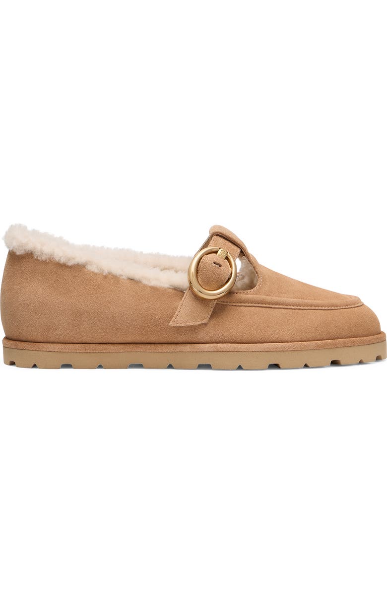 Stuart Weitzman Dakota Genuine Shearling Mary Jane Flat, Alternate, color, New Camel/ Natural