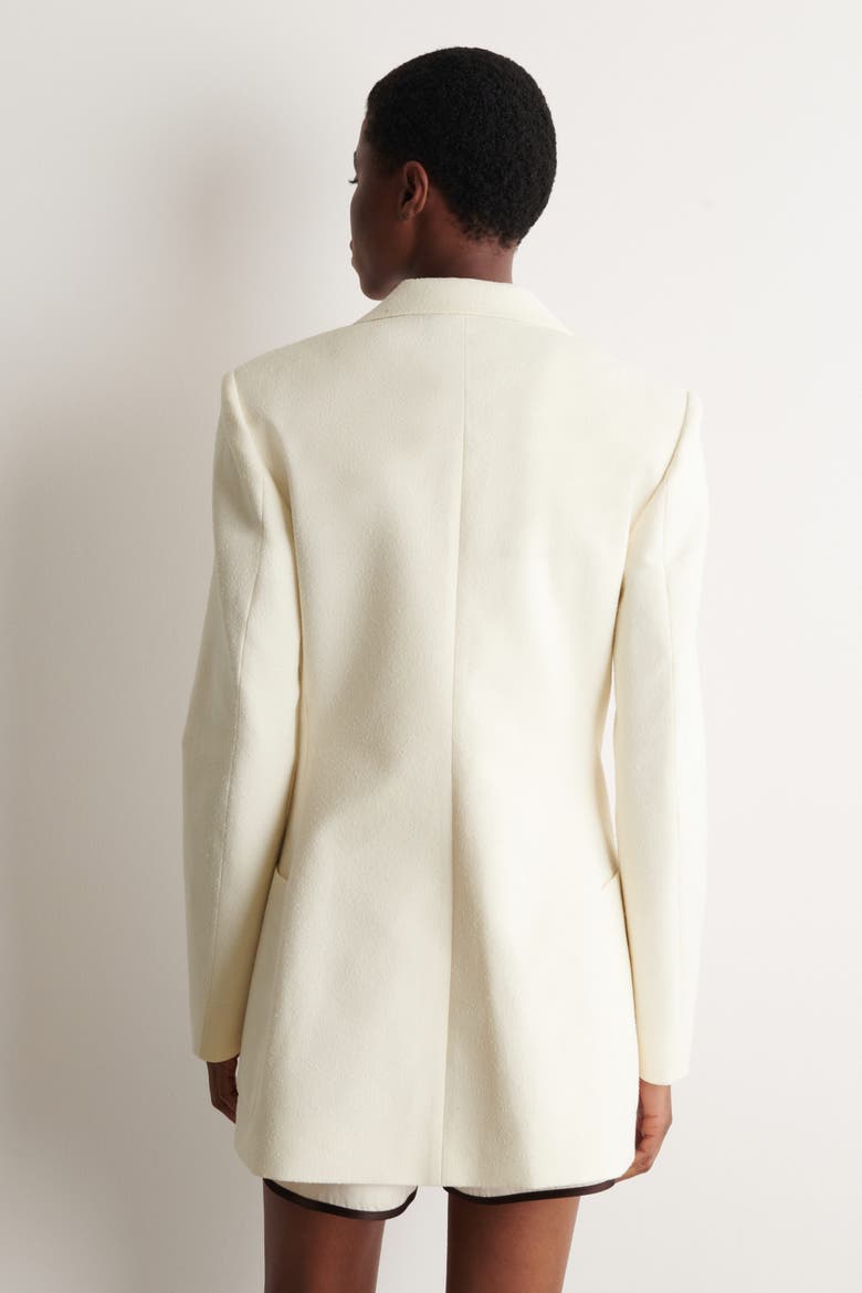 Single-breasted Bouclé Blazer, Alternate, color, WHITE