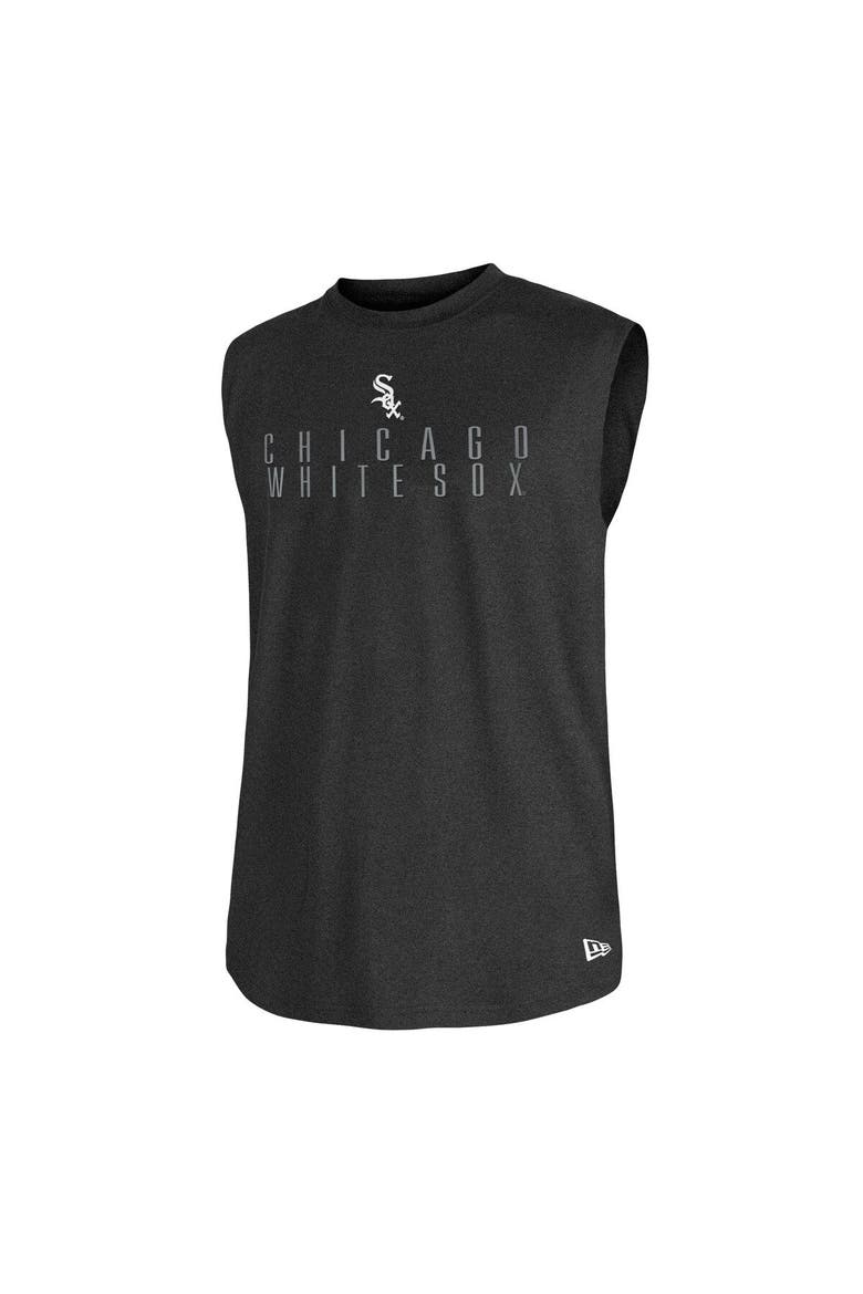 Men's New Era Heather Black Chicago White Sox Team Muscle Tank Top, Alternate, color, Black