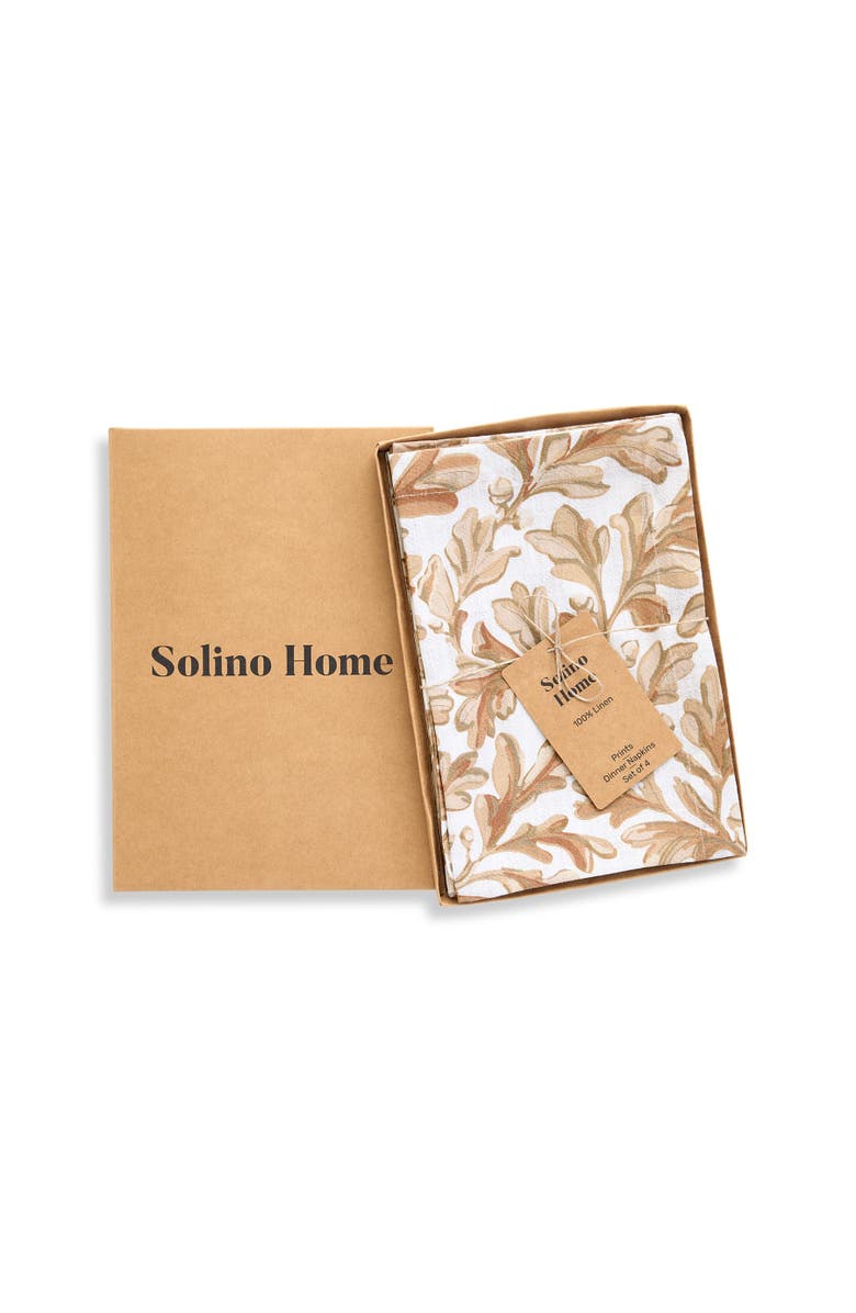 Solino Home Linen Dinner Napkins - Fallen Leaves, 20" x 20" Inch, Alternate, color, Autumn