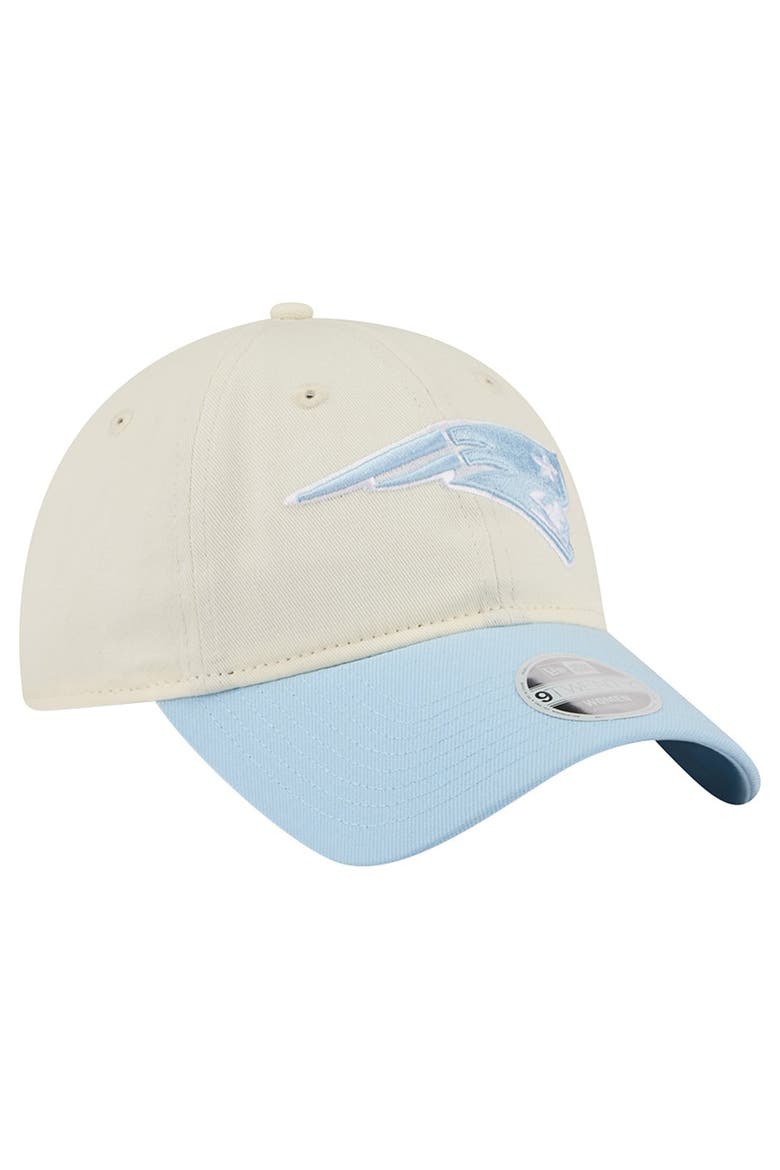 Women's New Era Cream/Coastal Blue New England Patriots 9TWENTY Adjustable Hat, Main, color, Cream