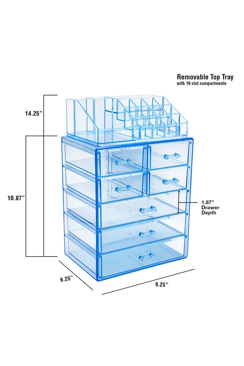 Blue Makeup Storage Case, Alternate, color, BLUE