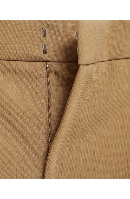 Mango Pleated Straight Fit Pants In Medium Brown