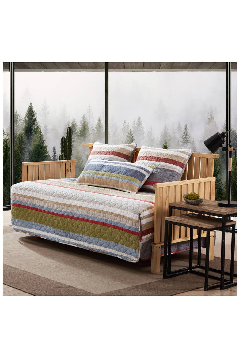 Salmon Ladder Twin Daybed Quilt & Sham Set, Alternate, color, NAVY MULTI