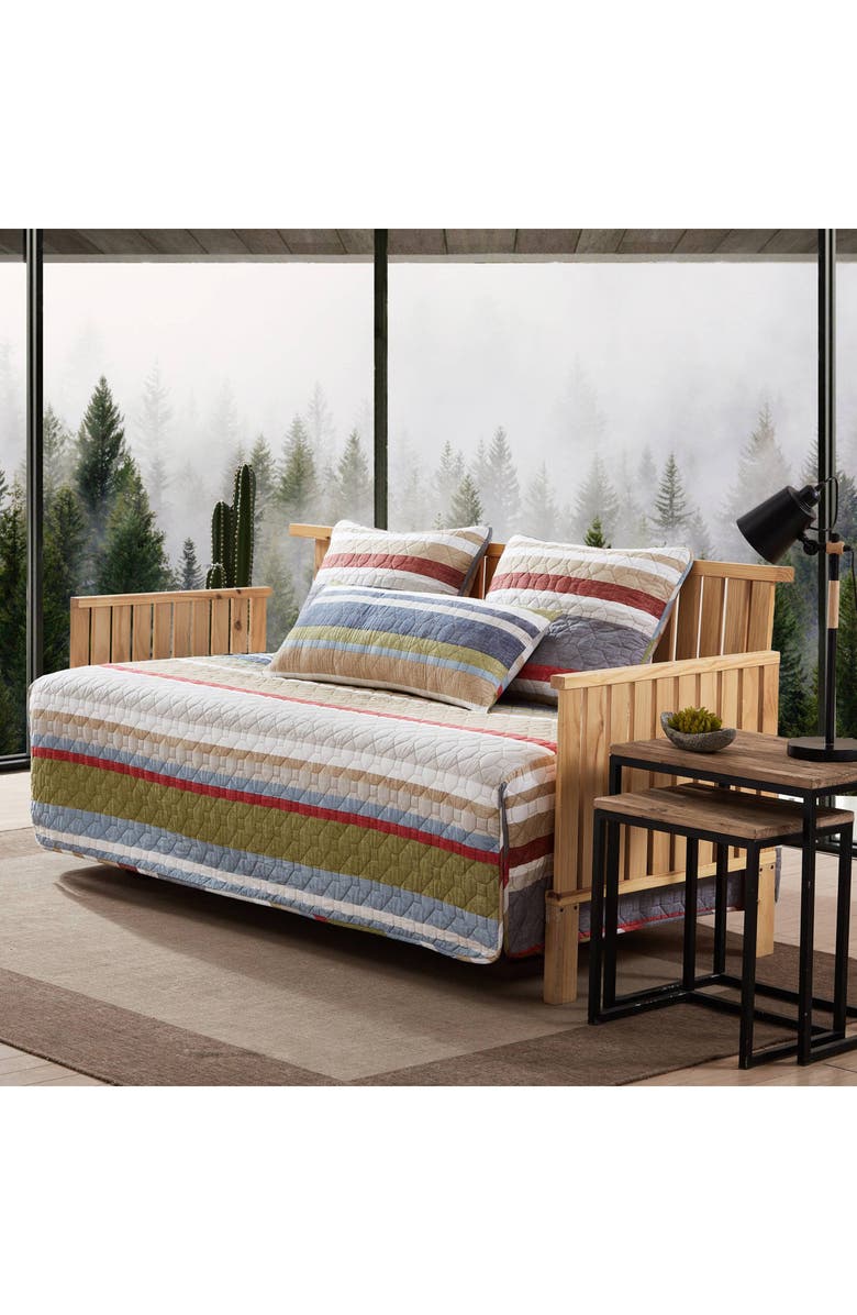 Eddie Bauer Salmon Ladder Twin Daybed Quilt & Sham Set, Alternate, color, Navy Multi