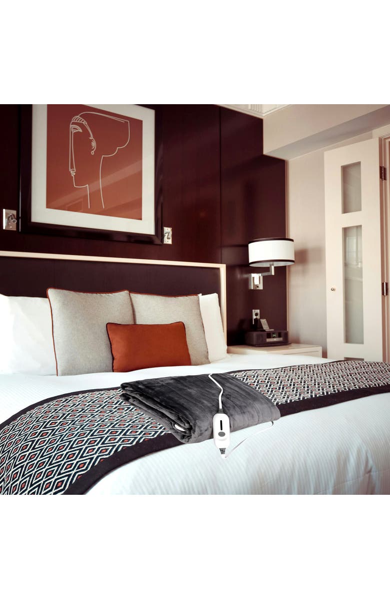 PURSONIC Electric Soft Microplush Heated Throw Blanket, Alternate, color, Grey