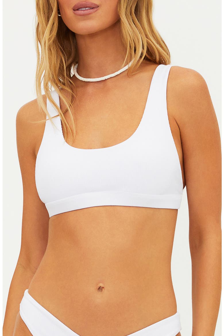 Peyton Ribbed Bikini Top, Main, color, WHITE