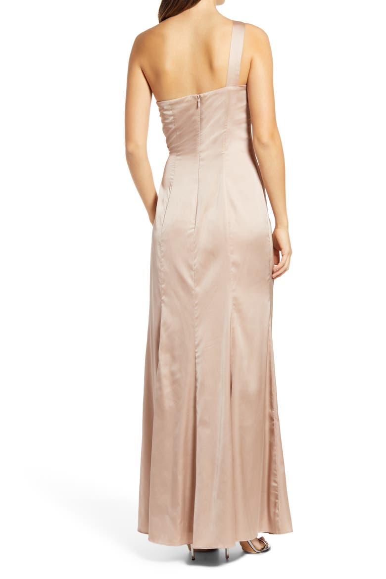 Draped One-Shoulder Bridesmaid Dress, Alternate, color, CHAMPAGNE