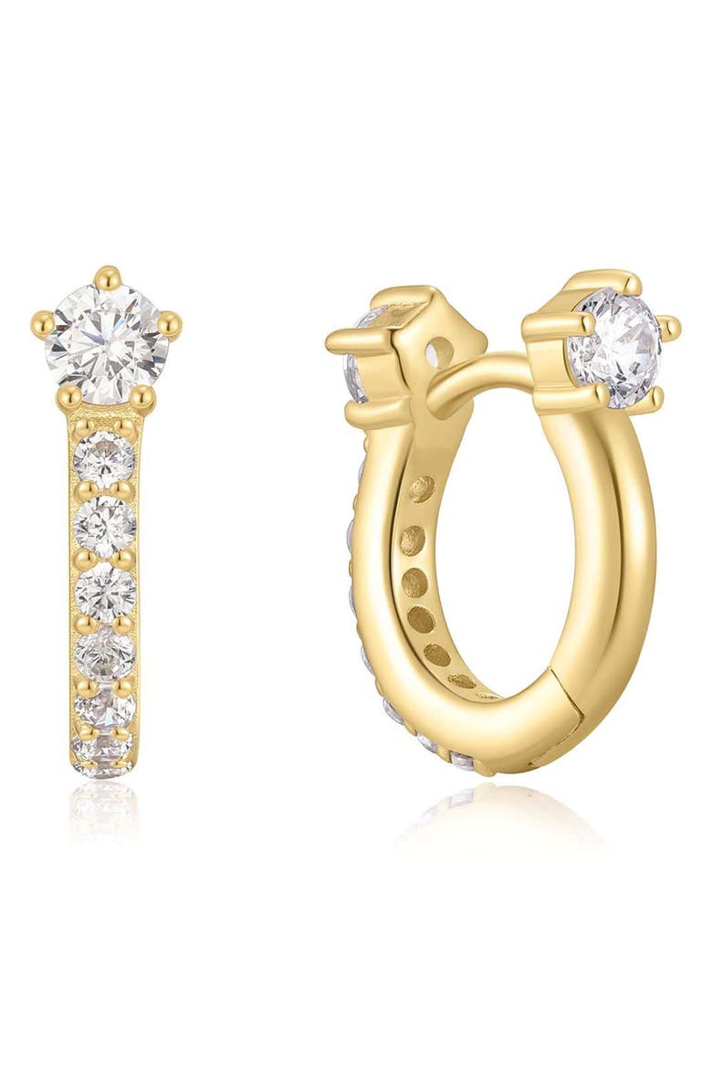 ANIA HAIE Cubic Zirconia Pavé Huggie Hoop Earrings, Alternate, color, Shiny Gold