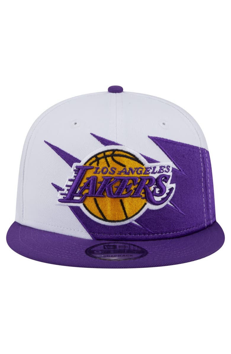New Era Youth New Era White Los Angeles Lakers Jagged 9FIFTY Snapback Hat, Alternate, color, 