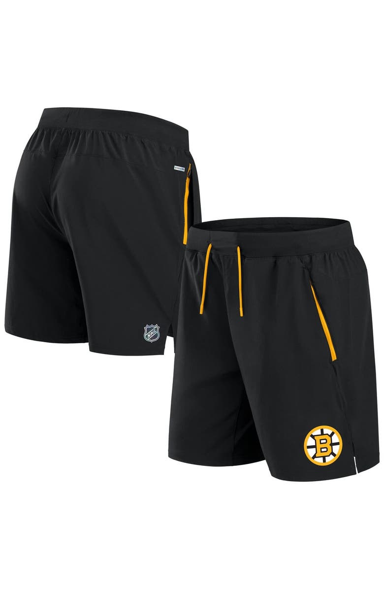 FANATICS Men's Fanatics Black Boston Bruins Authentic Pro Rink Performance Shorts, Main, color, Black