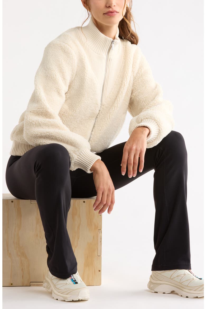 Glacier Faux Shearling Jacket, Alternate, color, IVORY BIRCH