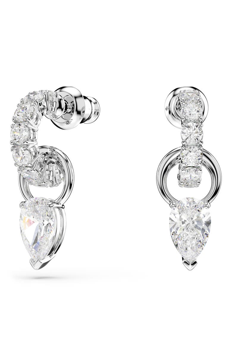 Swarovski Mesmera Drop Earrings & Pendant Necklace Set, Alternate, color, Rhodium/ White