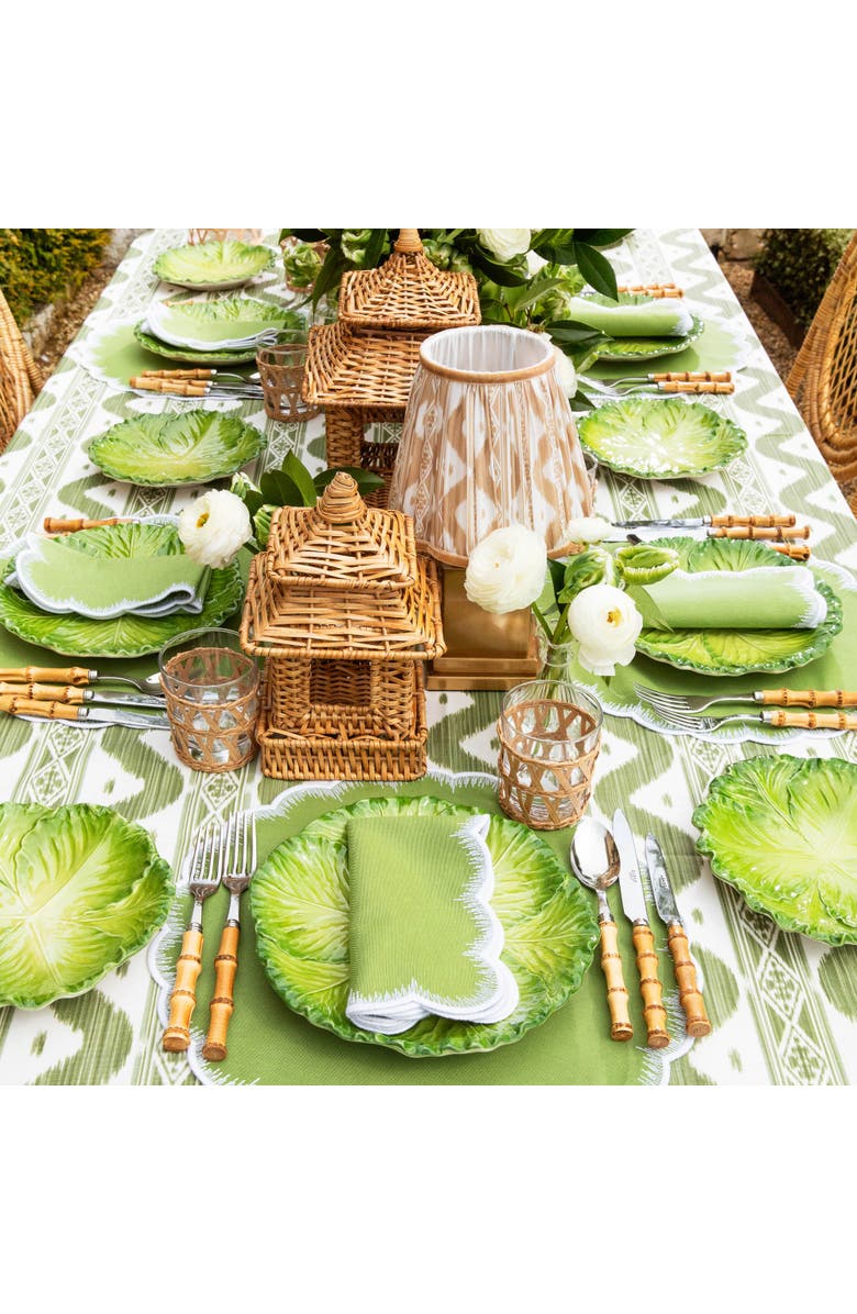 Mrs. Alice Apple Green Isabella Round Placemats, Alternate, color, Green