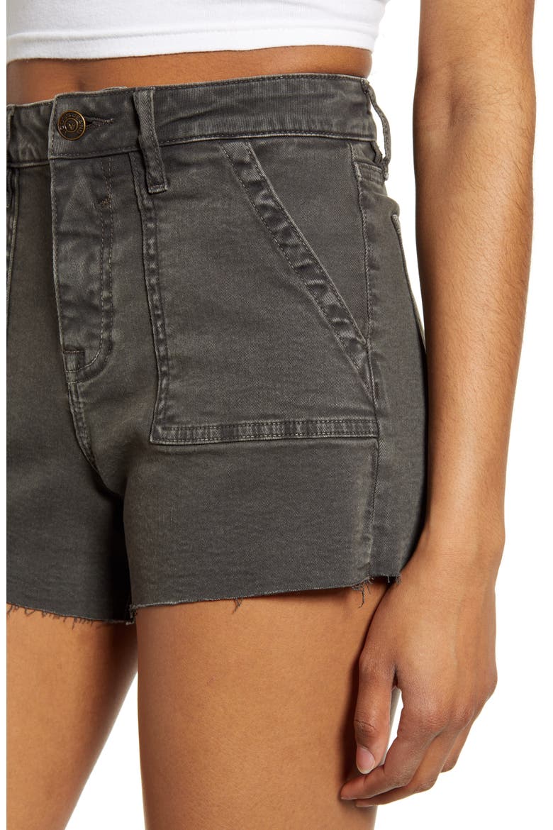 Utilitarian Denim Shorts, Alternate, color, DARK GREY