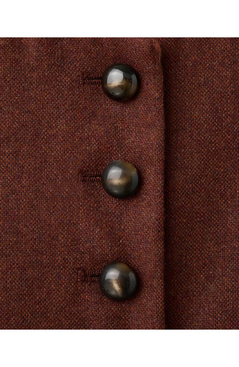 MANGO Button Front Wool Blend Vest, Alternate, color, Tobacco Brown