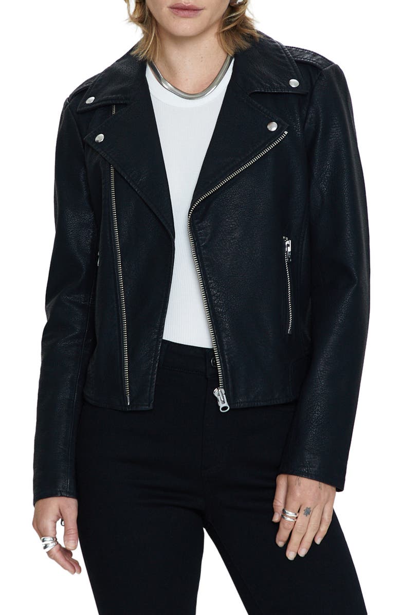 Pistola Nicolette Faux Leather Moto Jacket, Main, color,