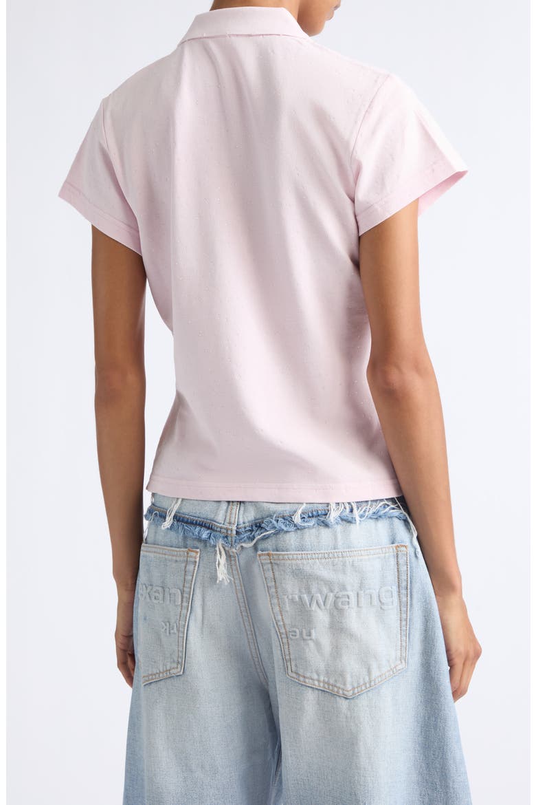 Shrunken Cotton Piqué Polo, Alternate, color, LIGHT PINK