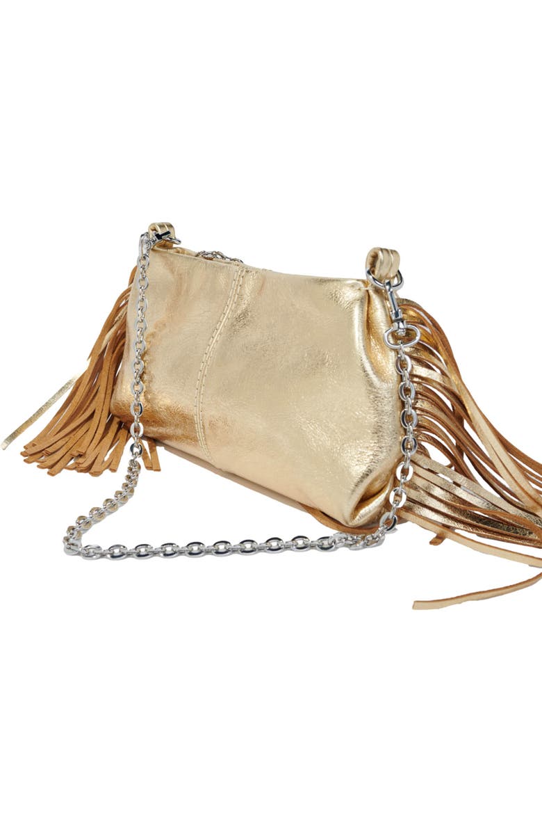 maje Metallic leather Miss M Pouch bag, Alternate, color, Gold