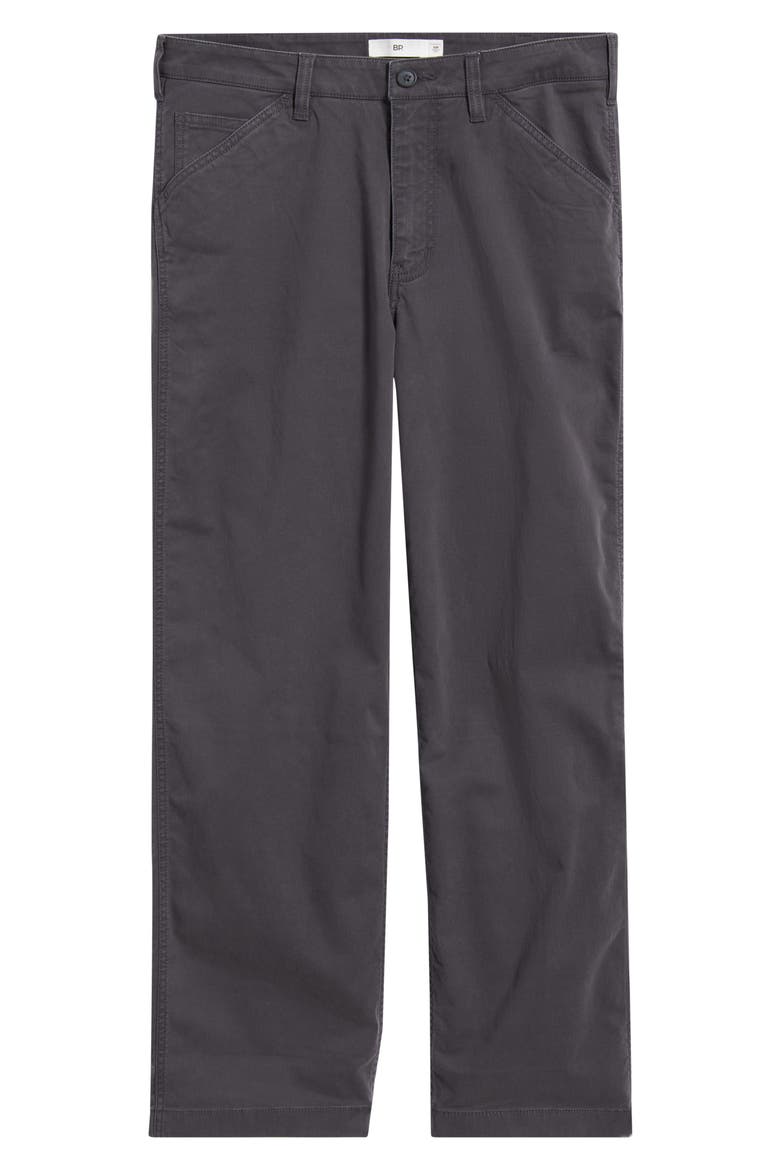 Straight Leg Cotton Stretch Twill Pants, Alternate, color, BLACK FADED